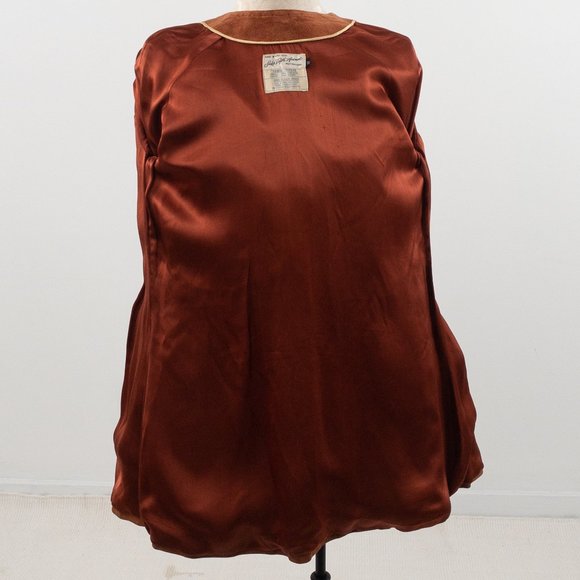 Vintage 70s SM Saks Suede Leather Jacket Coat Rust - Picture 8 of 10